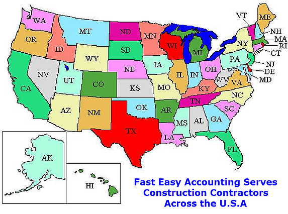 Outsourced Construction Accounting Services For Contractors All Across The U.S.A. By Fast Easy Accounting 206-361-3950